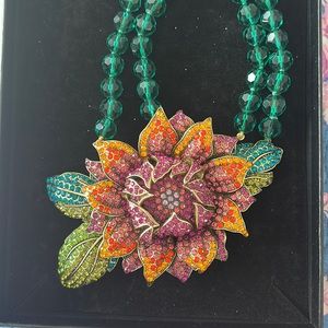 “Altered” Heidi Daus Late Bloomer Necklace Fuchsia Version